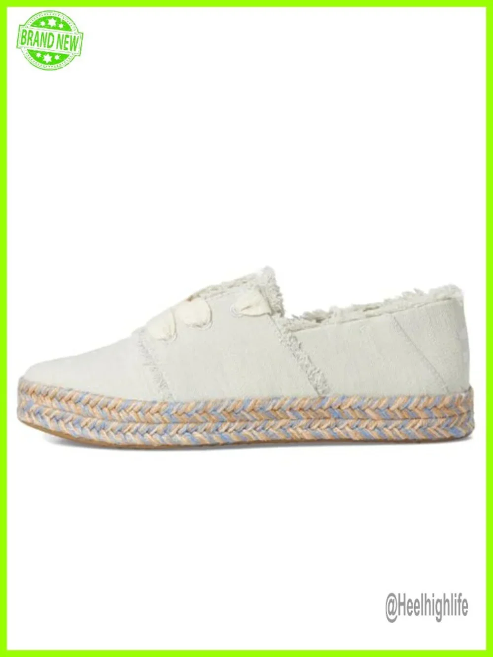 Lace-Up Flatform Espadrille Platform Shoe Fray Detail